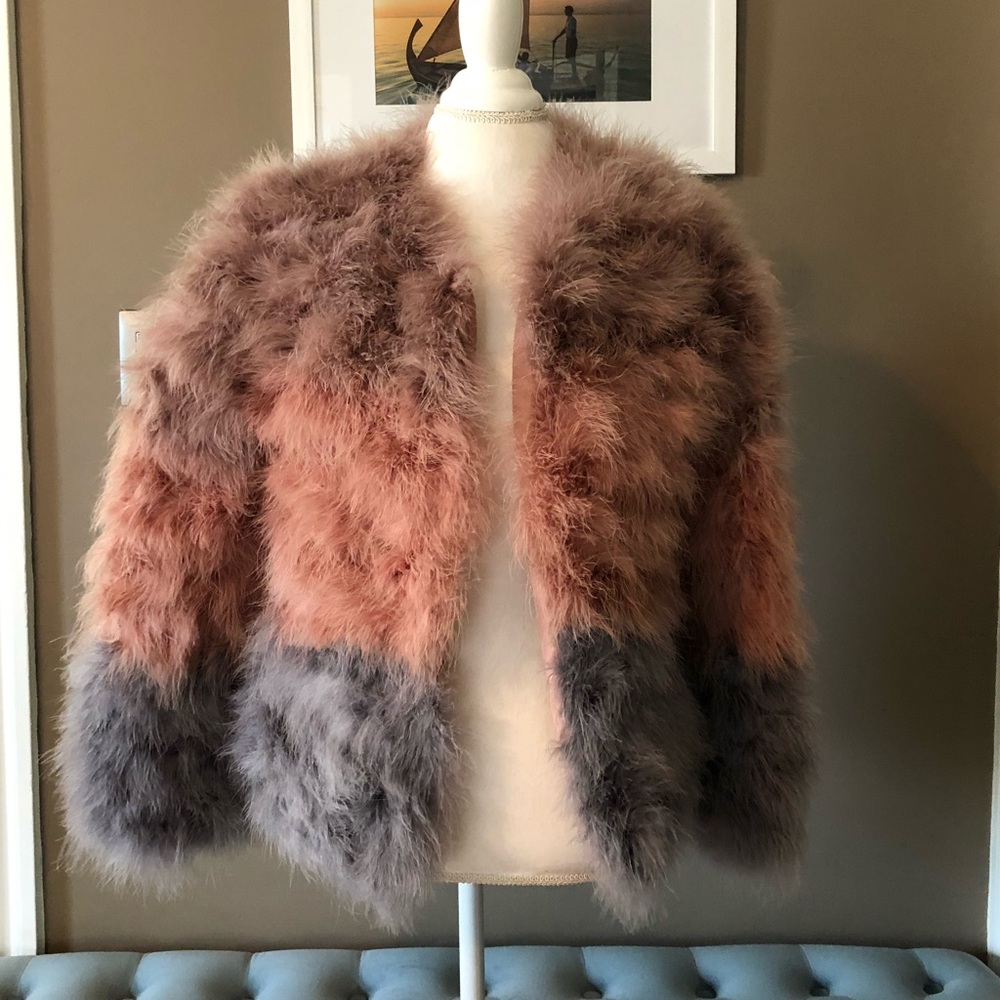 PELLO BELLO FLUFFY FEATHER  JACKET - MULTI COLOR - Picture 3 of 7